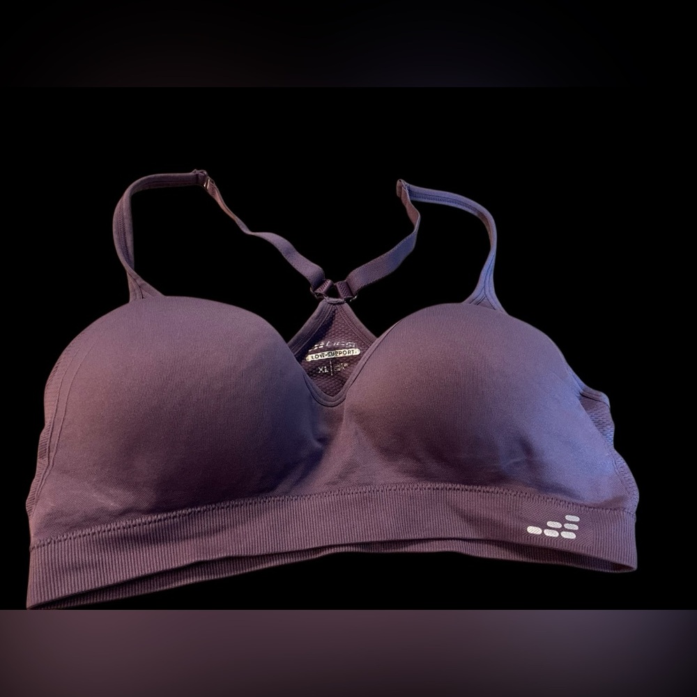 BCG Low Support Sports Bra XL Purple Plum Racerback Mesh